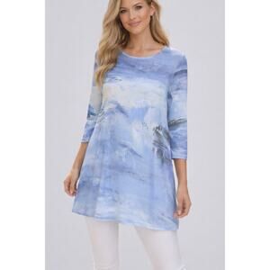 NEW Le Galeriste Patti Blue Abstract Art Tunic Med Artwear